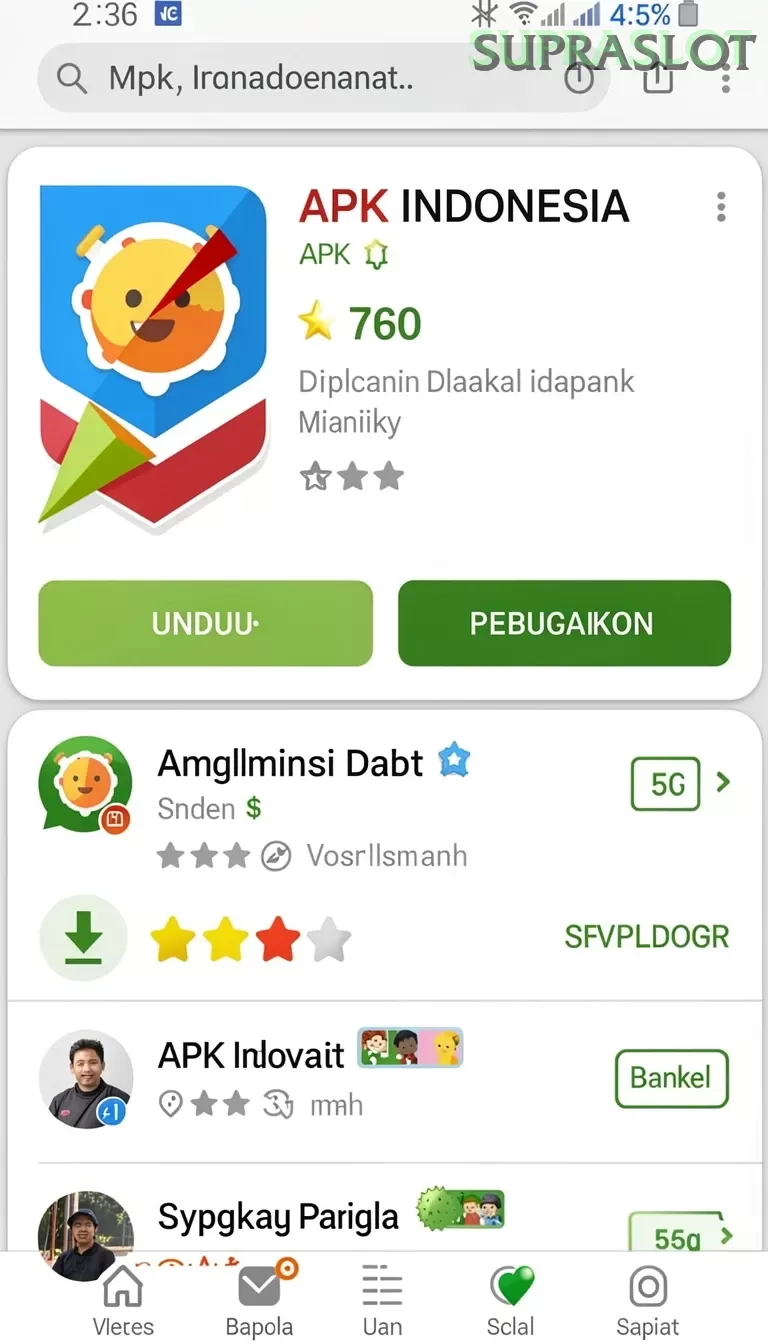 Cuplikan layar RK8 — menu navigasi